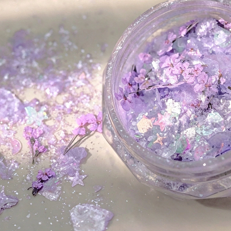 Dreamy Opal Nail Glitter & Dried Flower Flakes